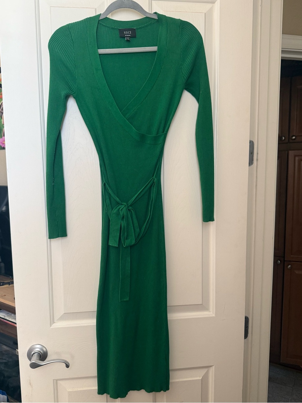 VICI GREEN BODYCON SWEATERDRESS